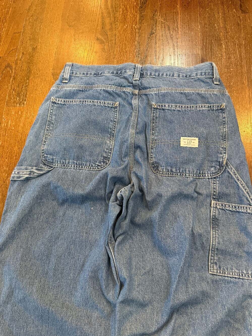 Vintage Baggy Gap Carpenter Jeans 35x32, measures 32x31 - Picture 6 of 8